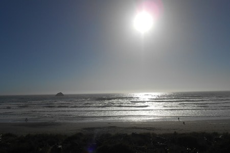 Secluded Pacific beach at Sea Escape Lodging